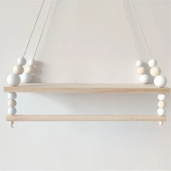 Dekorative Platten Nordic Stil Kindergarten Wand Regal Mädchen Kleidung Lagerung Rack Handgemachte Kinderzimmer Hängen Perle