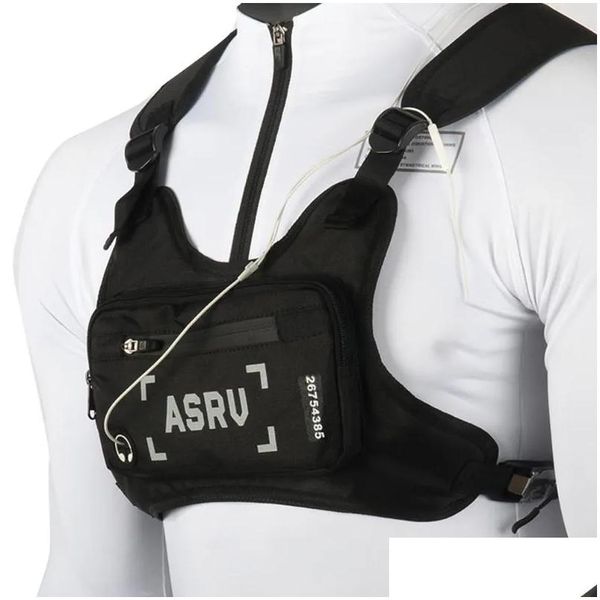 Borse da esterno Gilet Confezione da pesca Ciclismo da viaggio Cintura riflettente portatile Borsa da petto per uomo Impermeabile regolabile Moda Sport Cam Drop De Otud4