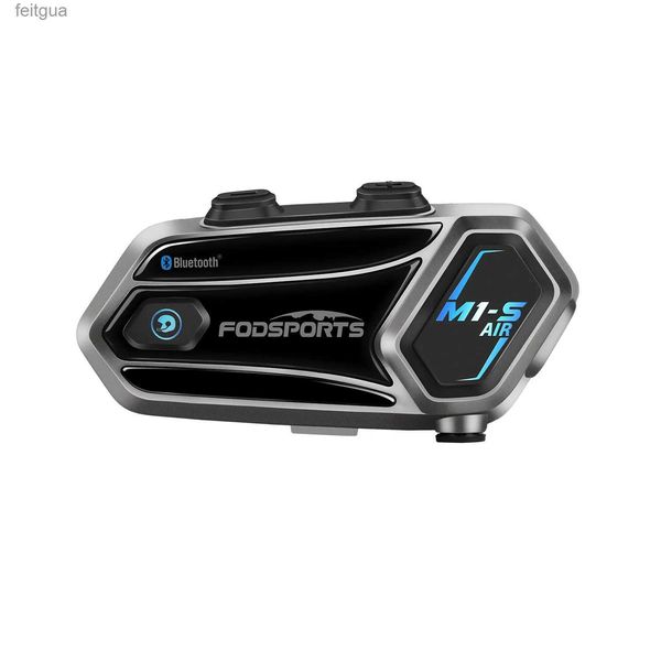 Walkie Talkie Fodsports M1-S AIR Motocicleta Bluetooth Intercom Capacete Fone de ouvido BT 5.0 Interfone Rádio FM 3 Efeitos SonorosMúsica ShareType-C YQ240130