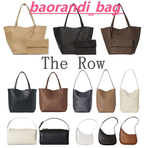 The Row Designer Bolsa De Ombro Mulheres Half Moon Park Tote Bag Luxurys Bolsa Shop Lunch Bucket Bags Homem Real Pochette Crossbody Clutch Satchel Shopper