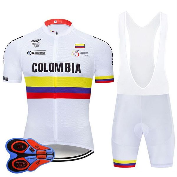 2020 Pro Team Colombia Maglia da ciclismo Set MTB Uniforme Abbigliamento da bicicletta Ropa Ciclismo Abbigliamento da bici Uomo Breve Maillot Culotte W10253w