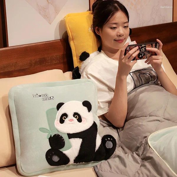 Coperte Cartoon Cute Panda Cuscino Coperta Ufficio Estate Pisolino Trapunta Camera Cuscino del divano Tre in uno