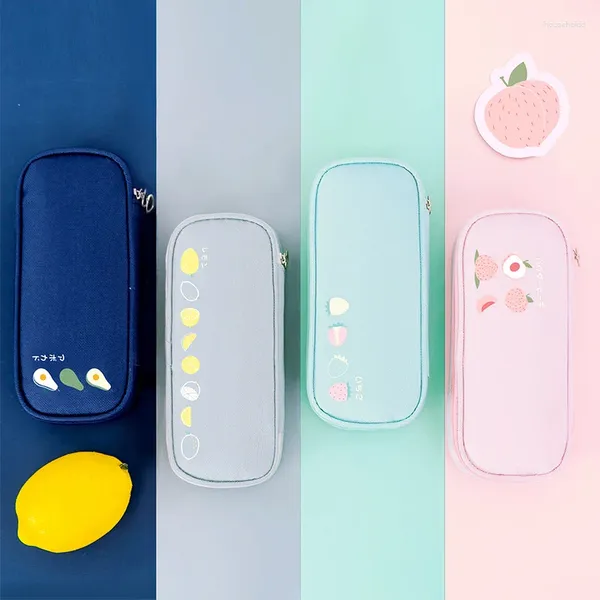 Pcs Kawaii Lápis Caso Oxford Pano Caixa de Frutas Saco de Lápis Material Escolar Papelaria