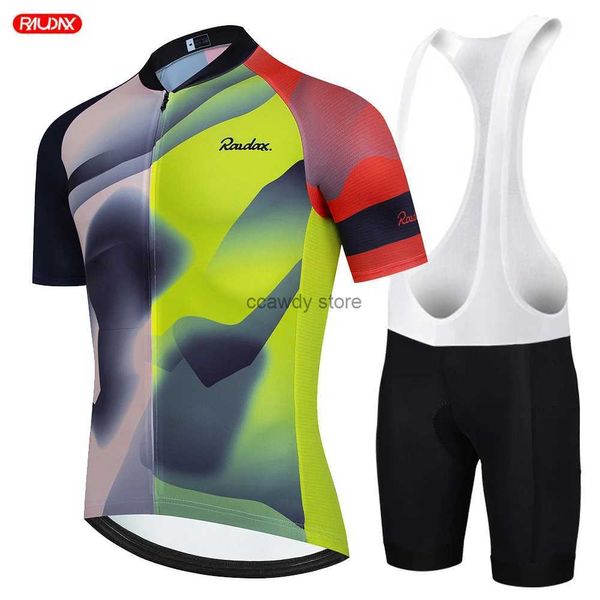 Мужские спортивные костюмы Комплект трикотажа для велоспорта 2024 Team Raudax Anti-UV maillot ciclismo Breathab Racing Sport Mtb Bicyc Трикотажные изделия Одежда для велоспорта H24130