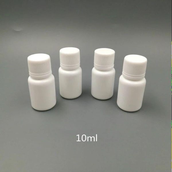 100 шт. 10 мл 10 куб.см 10 г небольшие пластиковые контейнеры для таблеток с герметичными крышками, пустые белые круглые пластиковые бутылки для лекарств для таблеток Xsmbu Ecsec
