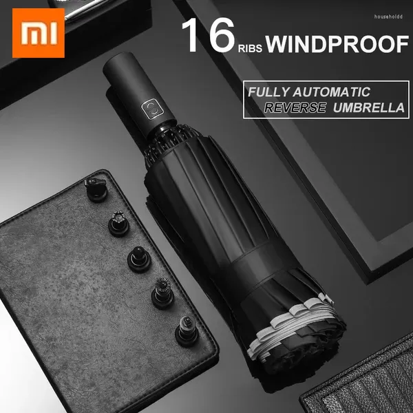 Ombrelli Xiaomi 16 Costole UominiDonne Ombrello Grande Antivento Striscia Riflettente Reverse Automatico Sole Pioggia di Lusso Affari CarTravel