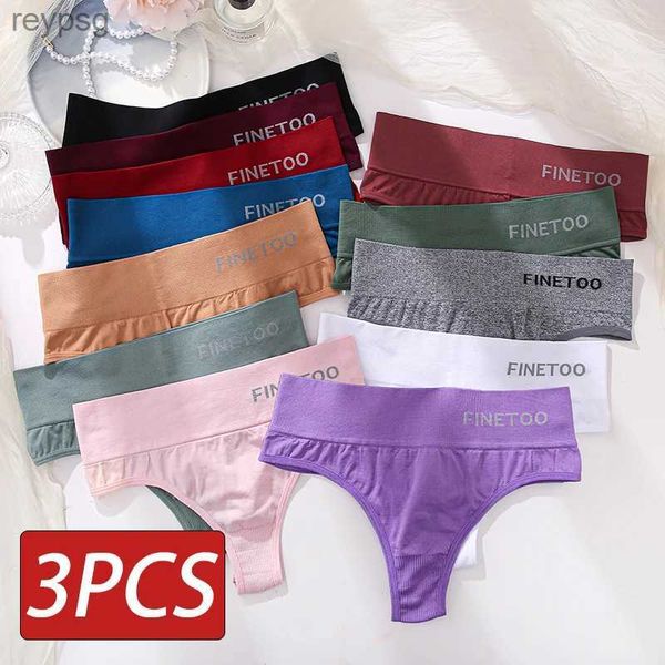 Outras calcinhas 3 pçs / set mulheres sexy roupa interior finooo tamanho grande tanga mulheres sem costura cintura alta meninas tangas M-2XL yq240130