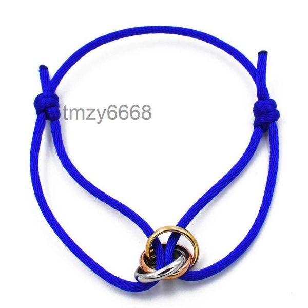 Set di braccialetti di gioielli di design in acciaio inossidabile Anello Trinity con tre anelli Cinturino a mano Coppia di gioielli di moda Marchio famoso L2 RPRJ