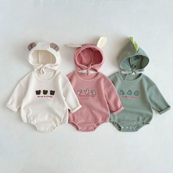 Strampler MILANCEL 2024 Frühling Baby Kleidung Kleinkind Mädchen Bodys Waffel Jungen Body Tier Stickerei Säugling Ein Stück