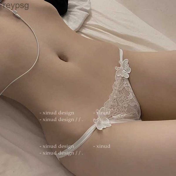 Outras calcinhas borboleta bordado mulheres roupa interior sexy lingerie costa renda cintura baixa respirável algodão sem costura cuecas transparentes yq240130