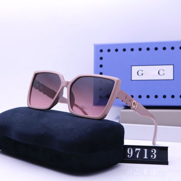 Designer-Sonnenbrillen für Frauen, Sommerbrille, beliebte Buchstabenbrille, Unisex-Brille, Mode, Metall-Sonnenbrille mit Bilderbox, sehr schönes Geschenk, 8 Farben
