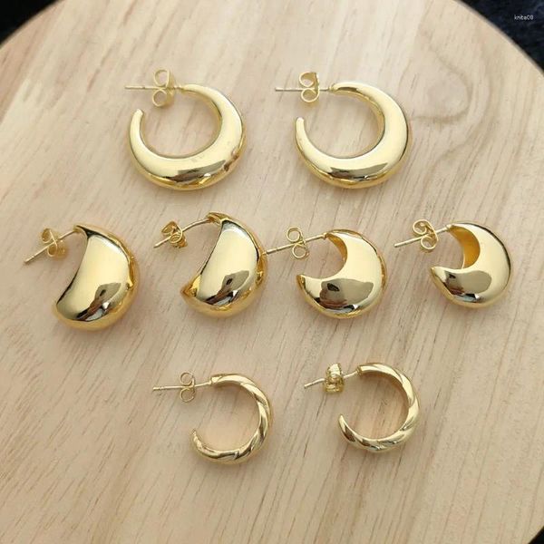 Brincos de garanhão moda metal suave oval para mulheres c bola oca geométrica orelha fivela jóias presente 2024