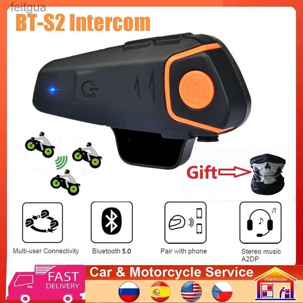 Walkie Talkie BT-S2 Interfono Interfono per moto BT 3.0 FM MP3 Interfono per casco impermeabile Intercomunicador Auricolare YQ240130