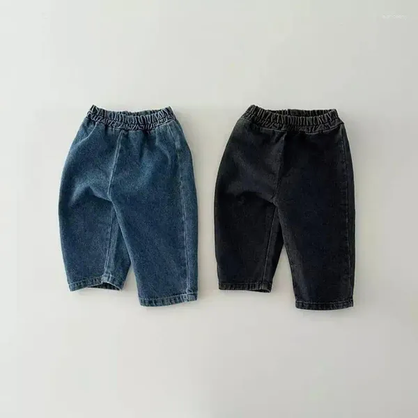 Pantolon 2024 Sonbahar Bebek Denim Toddler Kız Rahat Pantolon Bebek Erkek Kot Çocuk Çocuk Giysileri