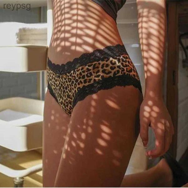 Outras calcinhas sexy leopardo impressão para mulheres sem costura gelo seda roupa interior mulheres cintura baixa impressa cuecas femininas conforto lingerie yq240130