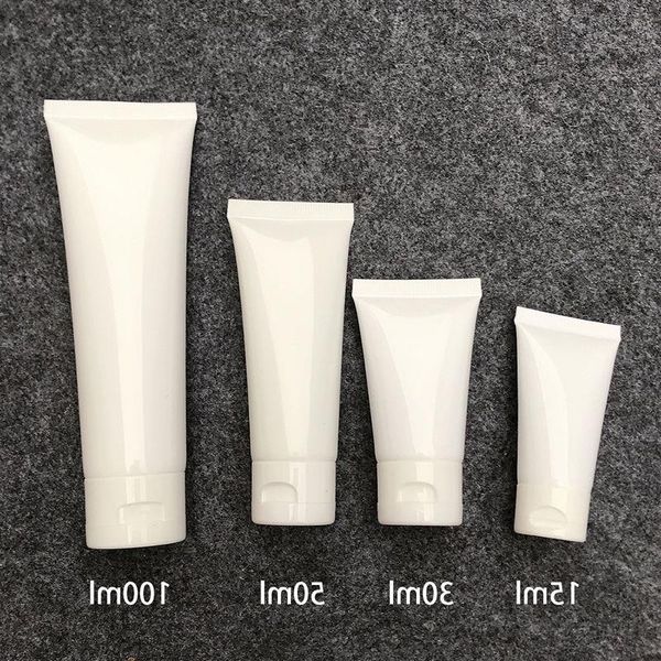 15ml 30ml 50ml 100ml frasco de plástico vazio espremer creme cosmético tubo macio recipiente de embalagem de loção de dente com tampa flip opxwf