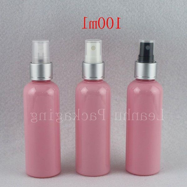 Bottiglie di profumo con pompa spray in alluminio rosa vuota da 100 ml x 50 pezzi Bottiglie di profumo di lusso da 100 cc Contenitore per spruzzatore di acqua nebulizzata di lusso Contenitore per cosmetici Ljdkk