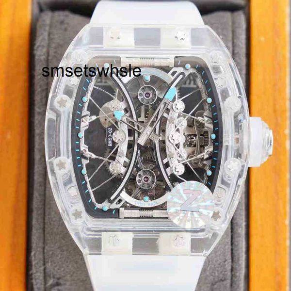 Automatische mechanische Uhren Rm053 Leisure Superclone Mechanical Active Luxury Tourbillon Superclone Rm53-02 Automatic Machinery Snow Glass Case Tape