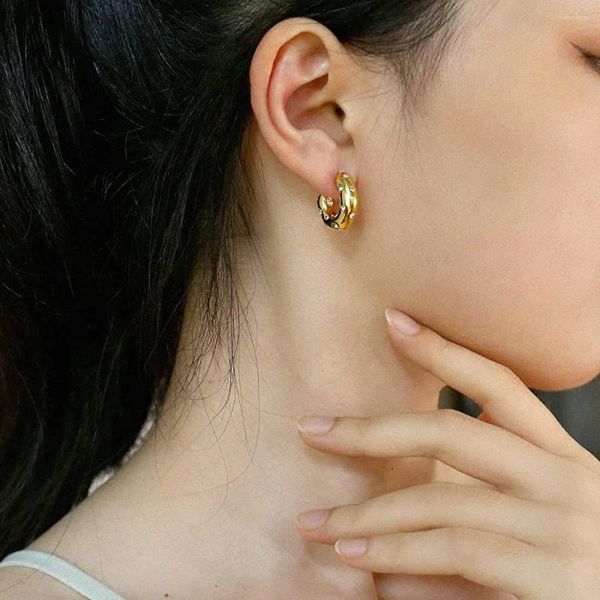 Çember küpeler c-şekilli moissanit kadınlar için kızlar paslanmaz çelik moda piercing takı hediyeler alışveriş çevrimiçi Hindistan