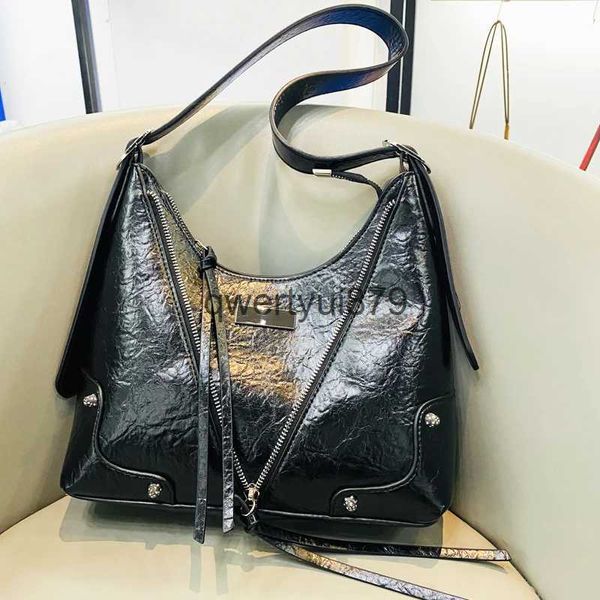 Borse a tracolla Borsa a tracolla vintage Borsa da donna di design di lusso e borse 2023 Nuovo in materiale PU Cera Pelle obos Nastro Decorazione Soulder Y2Kqwertyui879