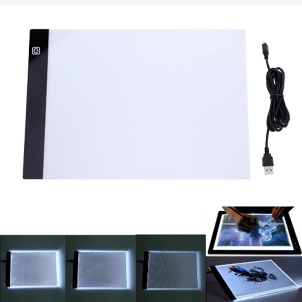 Tabletler A4 USB LED sanat şablon tahtası Işık İzleme Çizim Kopya Pad Tablo Kutusu