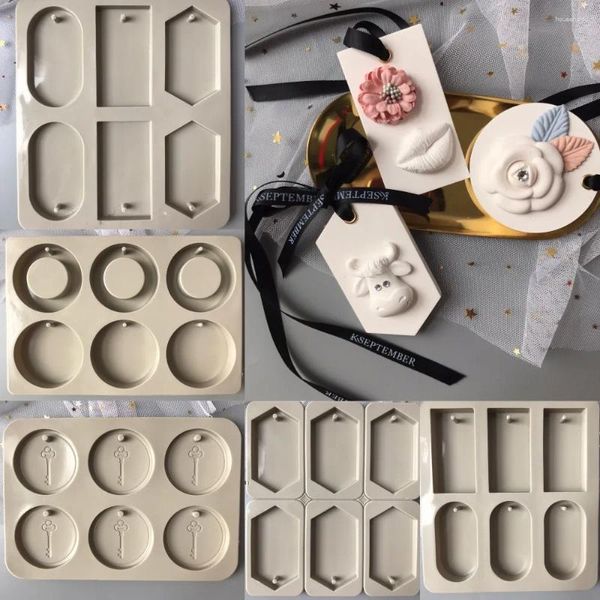 Moldes de cozimento molde de silicone seis buracos moldes de cera molde aroma diy gesso flor ornamentos artesanais pedra borracha przy 001