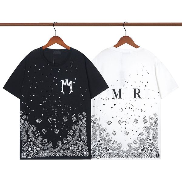 Magliette da uomo estive Donna AMR Designer Stampato Tops Tees Moda the Man T-shirt Cotone di qualità Casual Maglietta corta firmata Streetwear Magliette Bianco