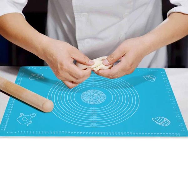Backwerkzeuge 70 50 cm Silikonmatte Pad Pizzateig Maker Gebäck Küchenhelfer Antihaft-Rollen Kochen
