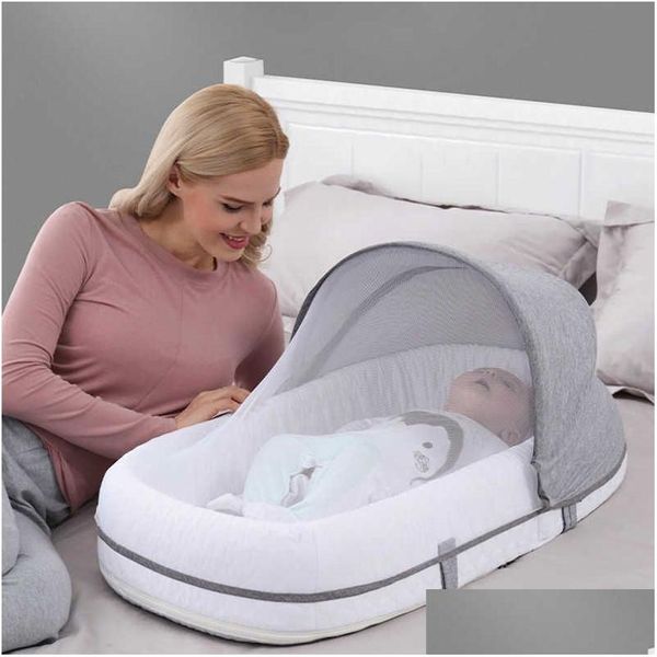 Babybetten Slee Bett Neugeborene Nest Reisebetten faltbares Babynest Moskitonetz Stubenwagen Säuglingskorb für 0–24 Monate Drop-Lieferung Kinder M Otmos