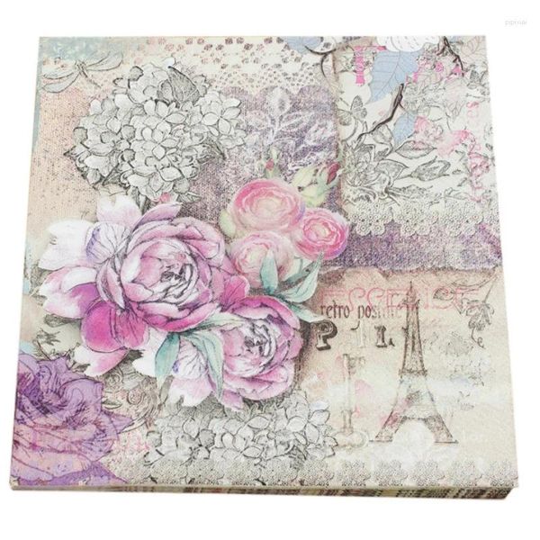 Tischserviette 20 Teile/los 33 cm Gedruckt Feature Rose Papierservietten Für Event Party Dekoration Tissue Decoupage Servilleta