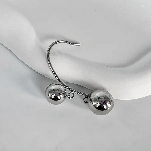 Rückseiten-Ohrringe, Design der europäischen und amerikanischen Minderheit, zwei Kupferkugeln, einfache Ohrhänger-Knochenclips ohne Löcher
