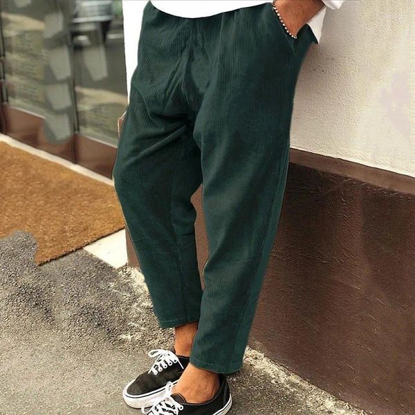 Pantaloni da uomo in velluto a coste larghi da uomo primavera autunno inverno pantaloni sportivi lunghi casual in cotone poliestere uso quotidiano streetwear