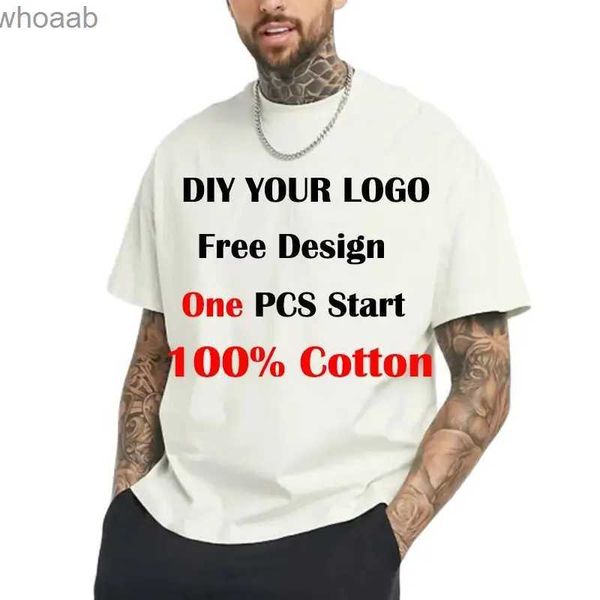 Homens camisetas Personalizado Impresso Lazer Camiseta Tee DIY Seu Próprio Design Como Foto ou T-shirt Branco Moda Personalizado Mens Tops Tshirt 240130