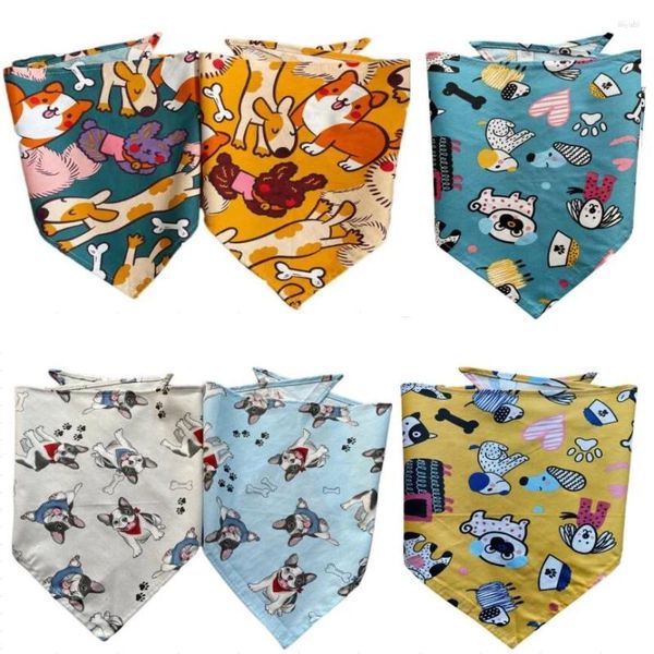 Hundebekleidung 30 teile/los Muster Haustier Welpen Katze Bandanas Kragen Schal Krawatte Taschentuch Dreieck Lätzchen Zubehör Pflege Produkt KH8