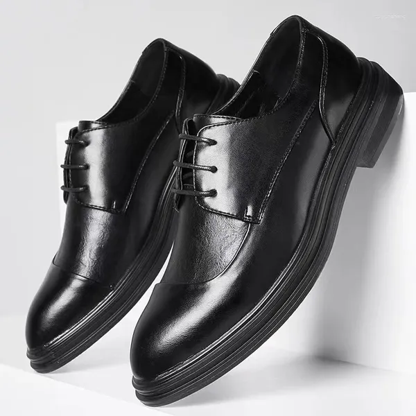 Классические туфли большого размера, корейская версия, мужские трендовые деловые туфли с острым носком, кожаные, одинарные