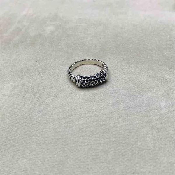 Modeschmuck Platin-Band-Ring-Ringe Designer-Diamant Hochwertiger Herren-Schwarz-Weiß-Diamant überzogen Womens241S