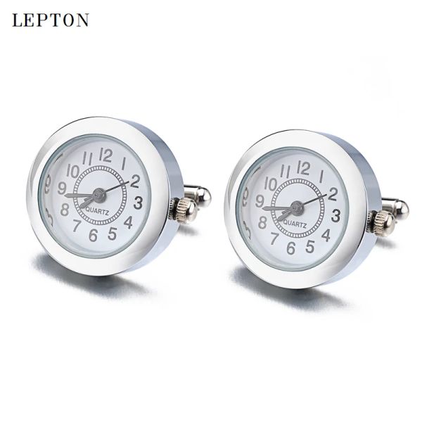 Links Lepton Battery Watch Digital Wufflinks For Men Hot Sale Real Clock Cufflinks Assista a links de manguito para joalheria de homens gemelos