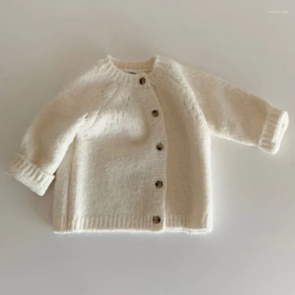 Giacche 6M-3T Giacca maglione testurizzata coreana per bambini girocollo con cardigan lavorato a maglia Ctoon per abbigliamento per bambini all'inizio della primavera invernale