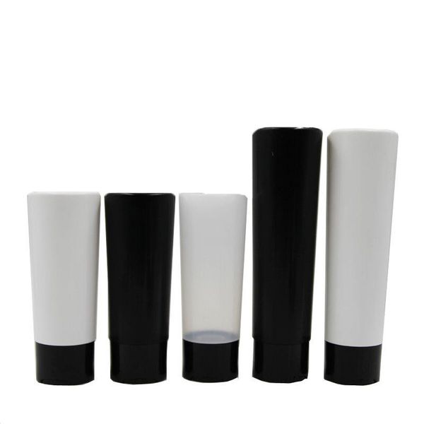 30 unidades/pacote LDPE squeeze tubo de cosméticos 200 ml 7 oz Sebastian garrafas Preto/branco/cor natural com flip top/Disc Top Caps garrafa Pwxmo