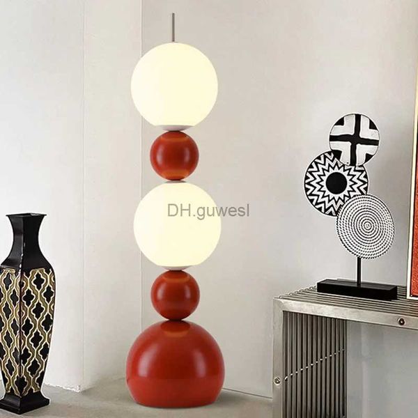 Lâmpadas de assoalho Nordic LED Lâmpada de chão String Beads Design Luzes Quarto Sala de Jantar Controle Remoto Interior Decoração de Casa Suporte Luminárias YQ240130