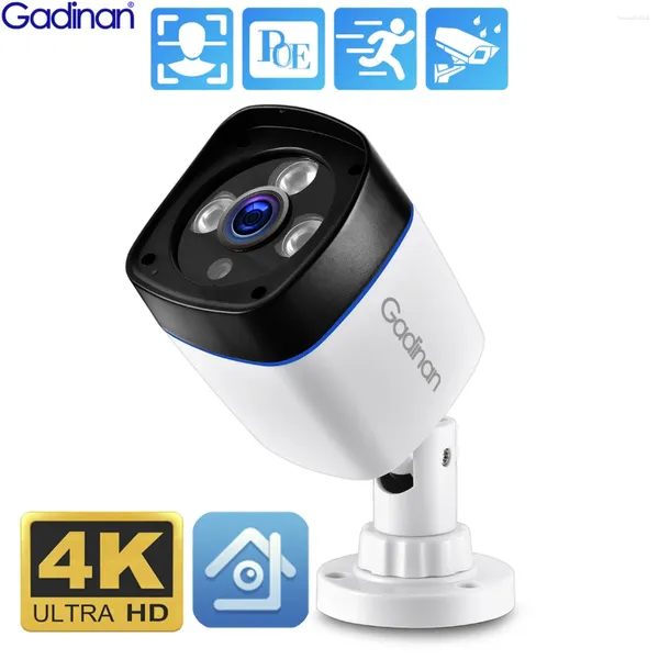 Gadinan H.265AI POE IP Kamera 4K 8MP 5MP Audio Outdoor Wasserdichte Sicherheit Überwachung Bullet CCTV Gesichtserkennung XMEYE