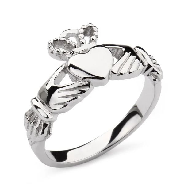 Ringe Hand Herzkrone Claddagh Sier Ring Frauen poliertes Ehering Sterling Sier Schmuck Verlobungsringe Frauen Größe 411