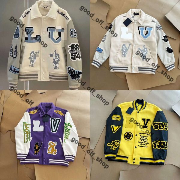 Giacca Lvse Designer Giacca college Giacca Letterman L Cappotti bomber vintage 11 Lettera Ricamo Autunno Uomo Giacche da baseball Hip Hop Giacca college verde allentata 87