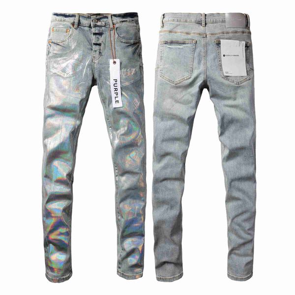 Designer Stack Jeans Marchio europeo da uomo Ricamo trapuntato strappato per pantaloni vintage di tendenza Jeans slim skinny alla moda pieghevoli JZ93