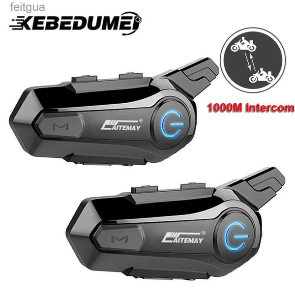 Walkie Talkie 1/2 pezzi interfono Bluetooth auricolare bluetooth per casco moto per 2 ciclisti intercomunicador moto interfono auricolare wireless YQ240130