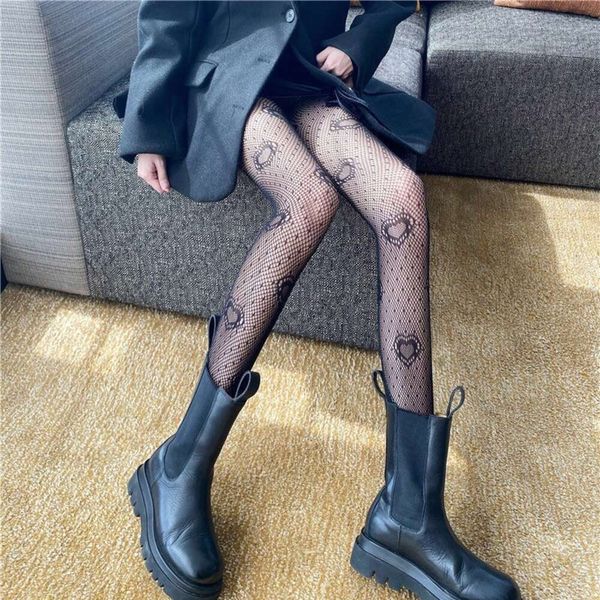 Designer-Damenbekleidung Schwarze Seidenstrümpfe hohl JK sexy Frau Marine Serre Hosen Brief Schleife Fischernetz Socken hohe Taille Qualitätsgamaschen für Frauen 3 ArtikelXROP