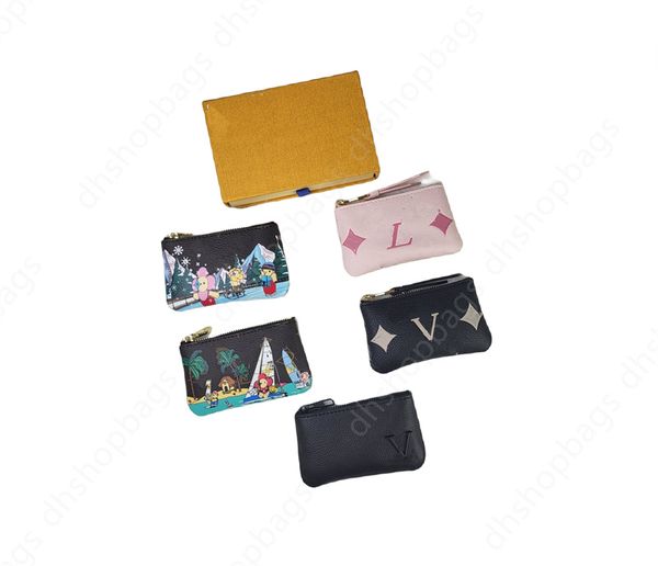 Bolsas de moedas Moda Key Bag Coin Bag Keychain Wholesale Leather Cartet For Women Women Wallet Holder Women Purse Zipper Pocket 62650