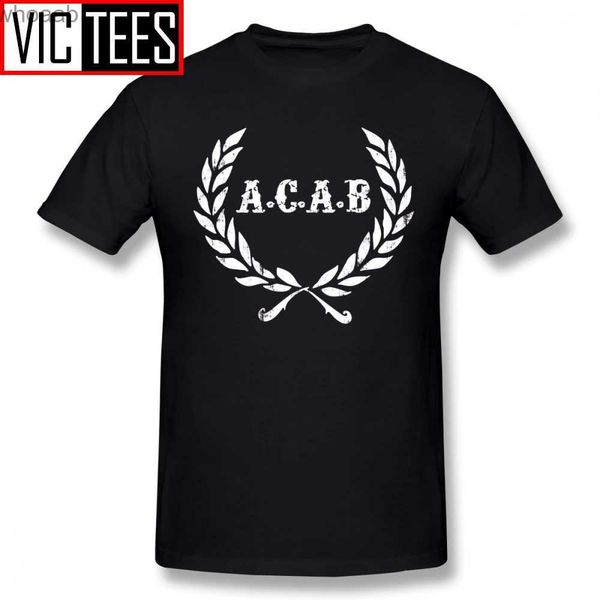 Herren T-Shirts Herren Acab T-Shirts A C A B Fußball ACAB Fußball T-Shirt Herren Print T-Shirt 100 % Baumwolle Lustiges Strand-T-Shirt 240130