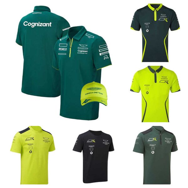 Nova temporada roupas de motocicleta f1 terno de corrida camisa polo williams lapela manga curta camiseta poliéster de secagem rápida pode ser personalizado