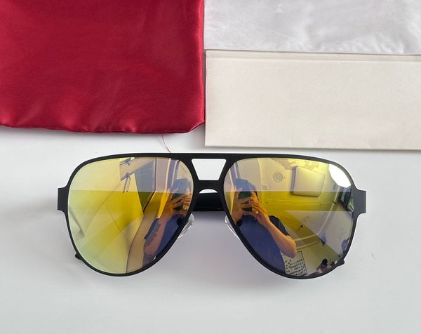 Matte Black Gold Mirror Pilot Sonnenbrille 2252 Herren Luxus Sonnenbrille Mode Sommer Sonnenbrillen Sonnenbrille UV-Schutz Brillen mit Box